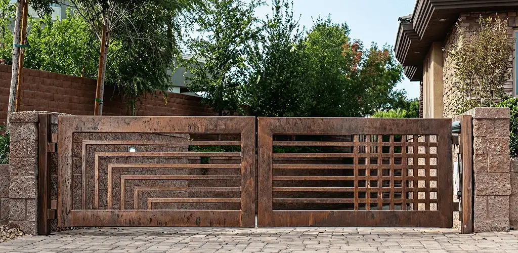 Custom driveway gate installation for a home entrance in Miami, FL