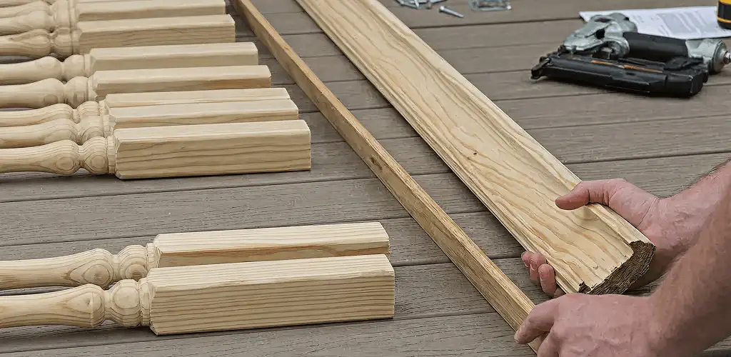 Handrail installation materials and wood components for stair rail work in Miami, FL